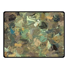 Earth Colors Abstract Art Double Sided Fleece Blanket (small)  by SpinnyChairDesigns