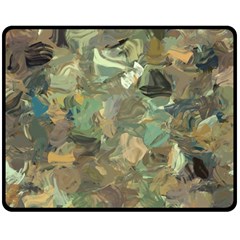 Earth Colors Abstract Art Double Sided Fleece Blanket (medium)  by SpinnyChairDesigns