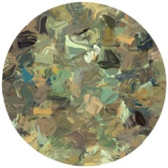 Earth Colors Abstract Art Wooden Puzzle Round by SpinnyChairDesigns