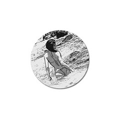 Beauty At The Beach, Bikini Girl Bathing In Bay Golf Ball Marker (10 Pack) by Casemiro