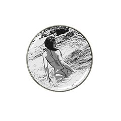 Beauty At The Beach, Bikini Girl Bathing In Bay Hat Clip Ball Marker (4 Pack) by Casemiro