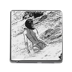 Beauty At The Beach, Bikini Girl Bathing In Bay Memory Card Reader (square 5 Slot) by Casemiro