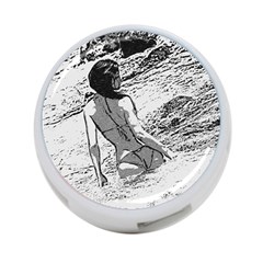 Beauty At The Beach, Bikini Girl Bathing In Bay 4-port Usb Hub (one Side) by Casemiro