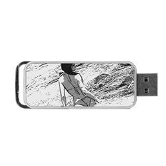 Beauty At The Beach, Bikini Girl Bathing In Bay Portable Usb Flash (two Sides) by Casemiro