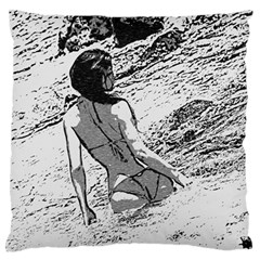 Beauty At The Beach, Bikini Girl Bathing In Bay Standard Flano Cushion Case (two Sides) by Casemiro