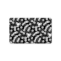 Black And White Abstract Art Magnet (name Card) by SpinnyChairDesigns