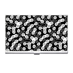 Black And White Abstract Art Business Card Holder by SpinnyChairDesigns