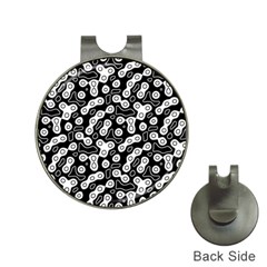 Black And White Abstract Art Hat Clips With Golf Markers by SpinnyChairDesigns