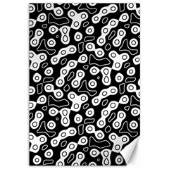 Black And White Abstract Art Canvas 12  X 18  by SpinnyChairDesigns