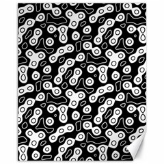 Black And White Abstract Art Canvas 11  X 14  by SpinnyChairDesigns