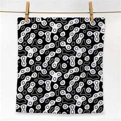 Black And White Abstract Art Face Towel by SpinnyChairDesigns