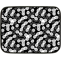 Black And White Abstract Art Double Sided Fleece Blanket (mini)  by SpinnyChairDesigns