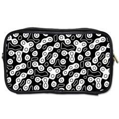 Black And White Abstract Art Toiletries Bag (two Sides) by SpinnyChairDesigns