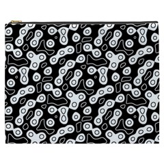 Black And White Abstract Art Cosmetic Bag (xxxl) by SpinnyChairDesigns