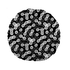 Black And White Abstract Art Standard 15  Premium Round Cushions by SpinnyChairDesigns