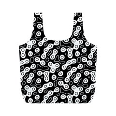 Black And White Abstract Art Full Print Recycle Bag (m) by SpinnyChairDesigns