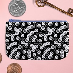 Black And White Abstract Art Large Coin Purse by SpinnyChairDesigns