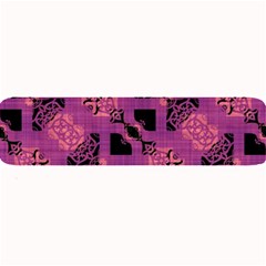 Fuchsia Black Abstract Checkered Stripes  Large Bar Mats