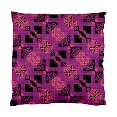 Fuchsia Black Abstract Checkered Stripes  Standard Cushion Case (Two Sides)