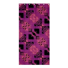 Fuchsia Black Abstract Checkered Stripes  Shower Curtain 36  x 72  (Stall) 