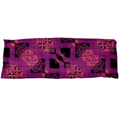 Fuchsia Black Abstract Checkered Stripes  Body Pillow Case (Dakimakura)