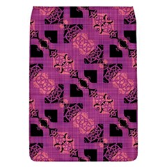 Fuchsia Black Abstract Checkered Stripes  Removable Flap Cover (l) by SpinnyChairDesigns