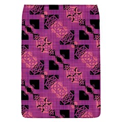 Fuchsia Black Abstract Checkered Stripes  Removable Flap Cover (S)