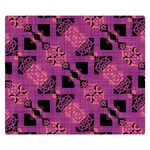 Fuchsia Black Abstract Checkered Stripes  Double Sided Flano Blanket (Small)  50 x40  Blanket Front