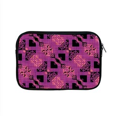 Fuchsia Black Abstract Checkered Stripes  Apple MacBook Pro 15  Zipper Case