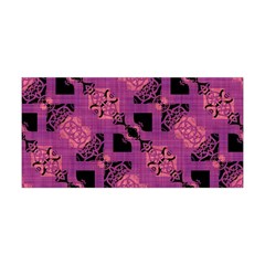 Fuchsia Black Abstract Checkered Stripes  Yoga Headband