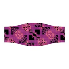 Fuchsia Black Abstract Checkered Stripes  Stretchable Headband by SpinnyChairDesigns