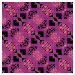 Fuchsia Black Abstract Checkered Stripes  Long Sheer Chiffon Scarf  by SpinnyChairDesigns