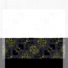 Grey Green Black Abstract Checkered Stripes Rectangular Jigsaw Puzzl