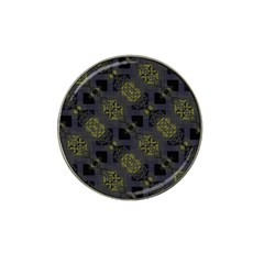 Grey Green Black Abstract Checkered Stripes Hat Clip Ball Marker (10 Pack) by SpinnyChairDesigns