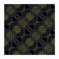 Grey Green Black Abstract Checkered Stripes Medium Glasses Cloth by SpinnyChairDesigns