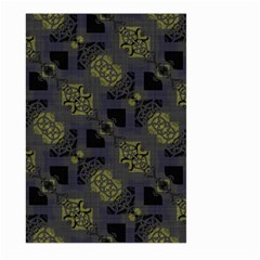 Grey Green Black Abstract Checkered Stripes Large Garden Flag (Two Sides)