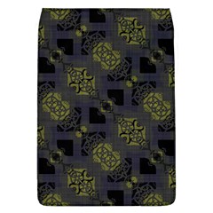 Grey Green Black Abstract Checkered Stripes Removable Flap Cover (L)