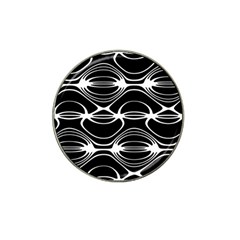 Black And White Clam Shell Pattern Hat Clip Ball Marker (4 Pack) by SpinnyChairDesigns