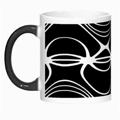 Black And White Clam Shell Pattern Morph Mugs by SpinnyChairDesigns