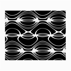 Black And White Clam Shell Pattern Small Glasses Cloth by SpinnyChairDesigns