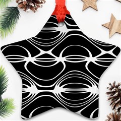 Black And White Clam Shell Pattern Star Ornament (two Sides) by SpinnyChairDesigns