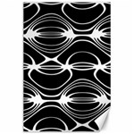 Black and White Clam Shell Pattern Canvas 24  x 36  23.35 x34.74  Canvas - 1