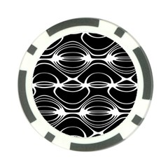 Black And White Clam Shell Pattern Poker Chip Card Guard by SpinnyChairDesigns