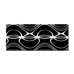 Black And White Clam Shell Pattern Hand Towel by SpinnyChairDesigns