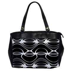 Black And White Clam Shell Pattern Oversize Office Handbag by SpinnyChairDesigns