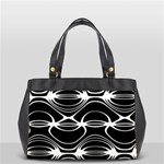 Black and White Clam Shell Pattern Oversize Office Handbag (2 Sides) Front