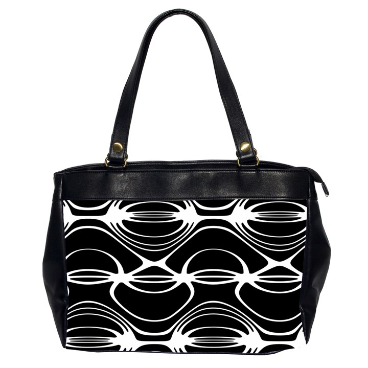 Black and White Clam Shell Pattern Oversize Office Handbag (2 Sides)