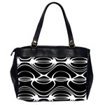 Black and White Clam Shell Pattern Oversize Office Handbag (2 Sides) Back