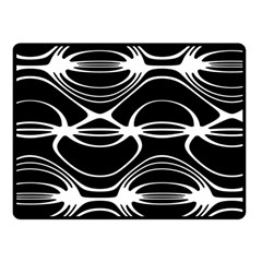 Black And White Clam Shell Pattern Fleece Blanket (small) by SpinnyChairDesigns