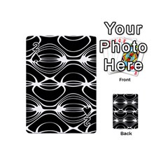 Black And White Clam Shell Pattern Playing Cards 54 Designs (mini) by SpinnyChairDesigns